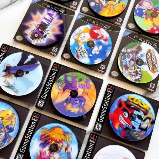 spinning retro game magnet